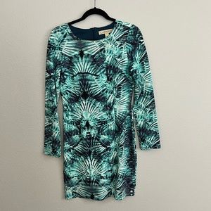 Long sleeve bodycon watercolor dress